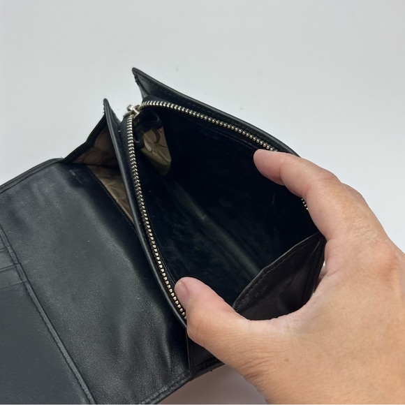 Coach Vintage Buckle Soho Trifold Leather Wallet Black - Picture 10 of 13